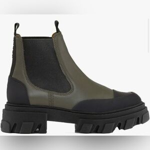 Ganni Low Chesea Boot Green Kalamata Size 40